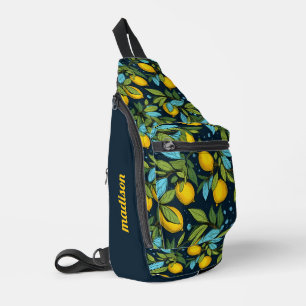 Individuelle Name Lemon Muster Crossbody Bag