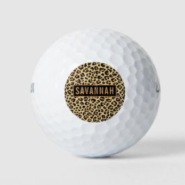 Individuelle Name Leopard Tierdruckmuster Klassisc Golfball