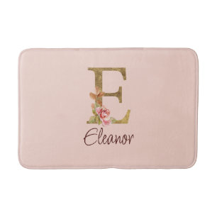 Individuelle Name Letter E Goldene Forelle Rose Ro Badematte