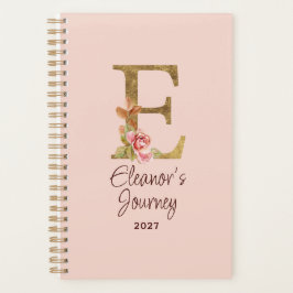 Individuelle Name Letter E Goldene Forelle Rose Ro Planer