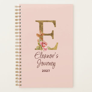 Individuelle Name Letter E Goldene Forelle Rose Ro Planer