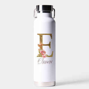 Individuelle Name Letter E Goldene Forelle Rose Ro Trinkflasche