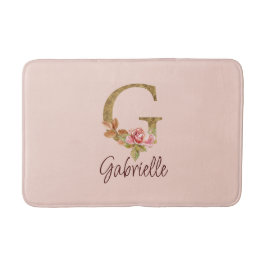 Individuelle Name Letter G Gold Foil Rose Rose Ros Badematte