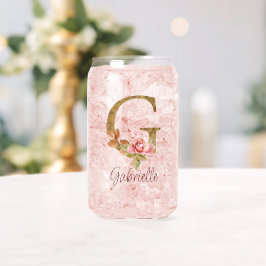 Individuelle Name Letter G Gold Foil Rose Rose Ros Dosenglas