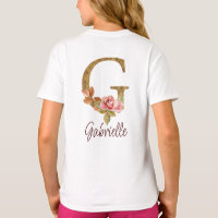 Individuelle Name Letter G Gold Foil Rose Rose Ros
