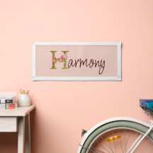 Individuelle Name Letter H Gold Foil Rose Rose Ros