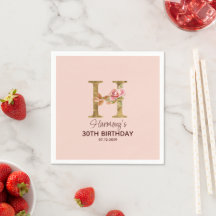Individuelle Name Letter H Gold Rosa Rosen