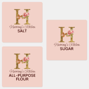 Individuelle Name Letter H Gold Roush Roses Pantry Etiketten