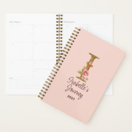 Individuelle Name Letter I Gold Foil Roses Rosa Ro Planer