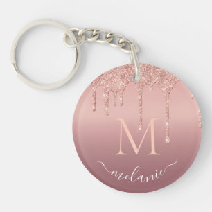 Individuelle Name Letter Rose Gold Glitzer Schlüss Schlüsselanhänger
