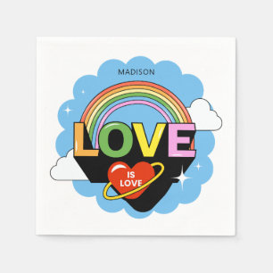 Individuelle Name "Liebe ist Liebe" Serviette
