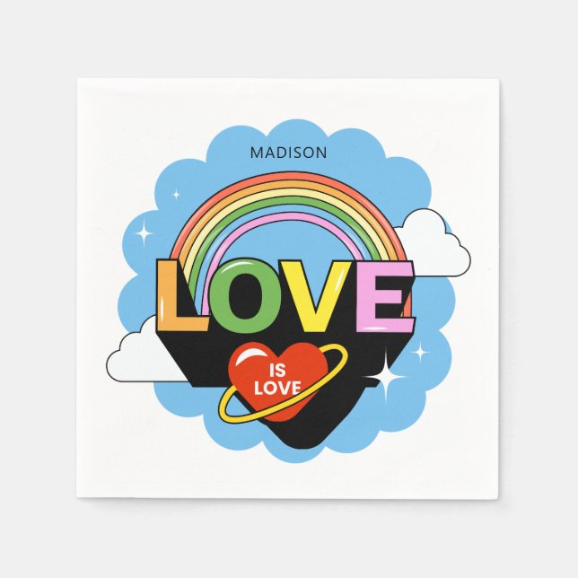 Individuelle Name "Liebe ist Liebe" Serviette (Vorderseite)