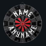 Individuelle Name Liebe JEDER NAME Black Charcoal  Dartscheibe<br><div class="desc">Individuelle Name Liebe JEDER NAME Bearbeitbarer Top- und Untertext mit Rotem Herz auf schwarz und Kohle farbenem Dartboard. Personalisieren Sie Top und Bottom Text nach Ihren Wünschen!</div>