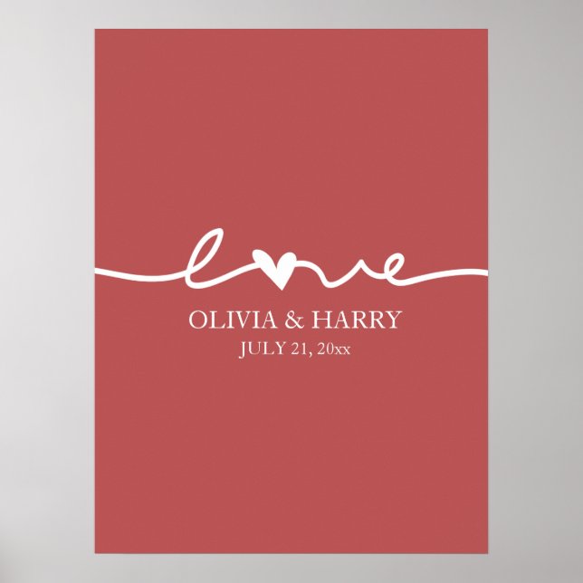Individuelle Name Liebe Script Poster (Vorne)