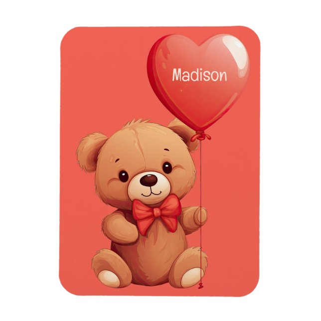 Individuelle Name Liebe Teddy Magnet (Vertikal)
