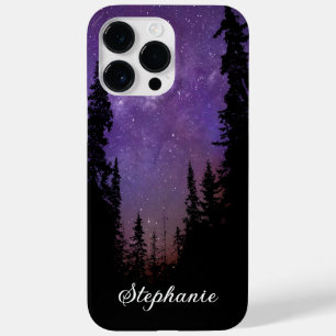 Individuelle Name Lila Night Sky Forest Milky Way Case-Mate iPhone 14 Pro Max Hülle