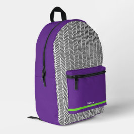 Individuelle Name Lila | Personalisiert Bedruckter Rucksack
