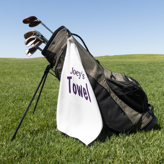 Individuelle Name lila Text Golfhandtuch (Gras)