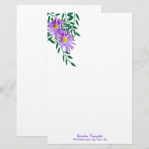 Individuelle Name Lila Wildblume Eckbänder Briefpapier