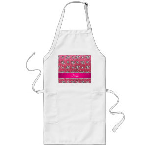 Individuelle Name Lilie fuchsia rosa Glitzer Lange Schürze