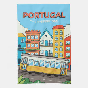 Individuelle Name Lissabon Portugal Geschirrtuch