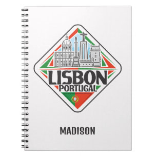Individuelle Name Lissabon Portugal Notizblock