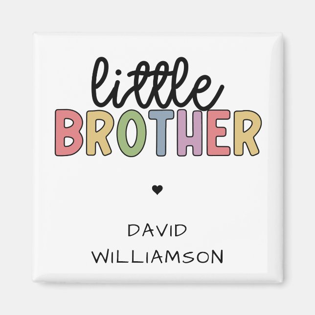 Individuelle Name Little Brother Niedlich Personal Magnet (Vorne)