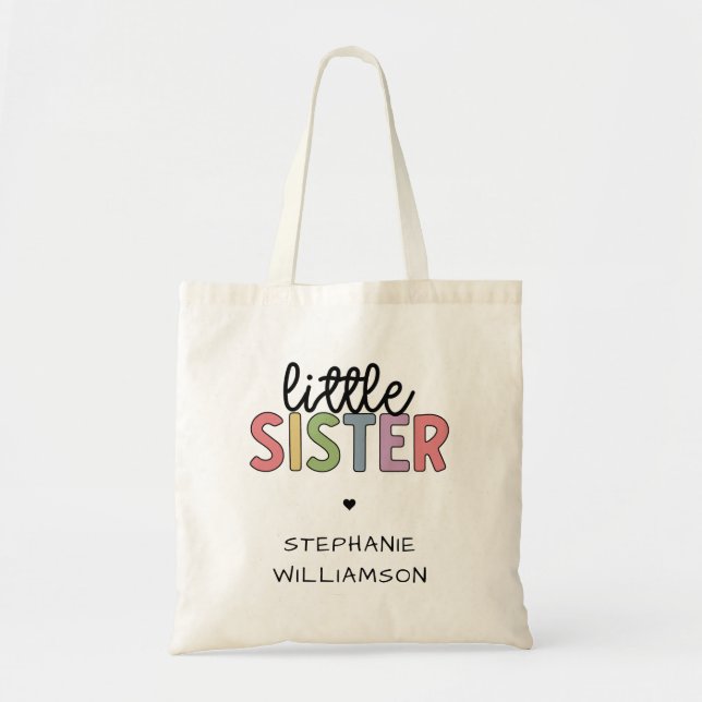 Individuelle Name Little Sister Niedlich Personali Tragetasche (Vorne)