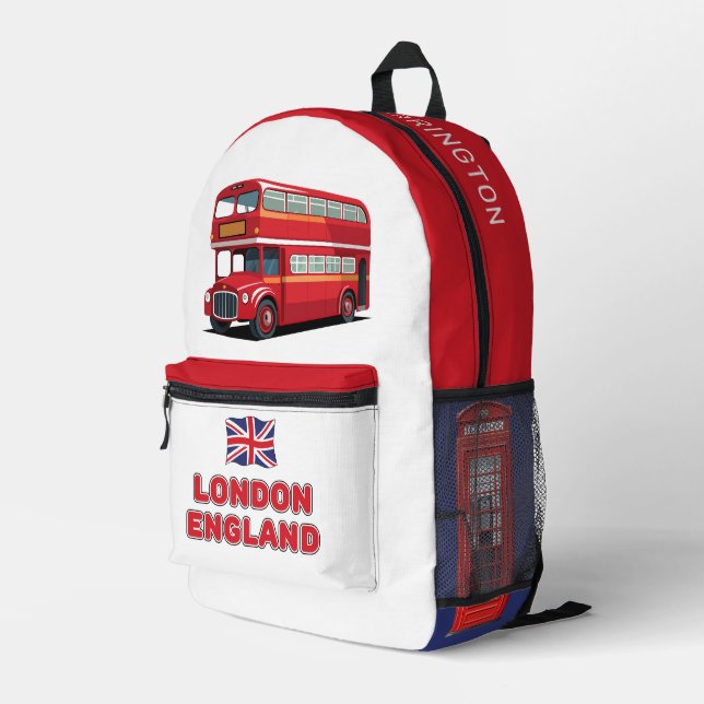 Individuelle Name London England Bedruckter Rucksack (Rückseitige Ecke Rechts)