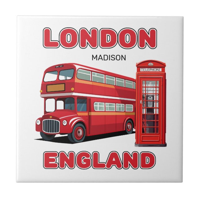 Individuelle Name London England Fliese (Vorderseite)