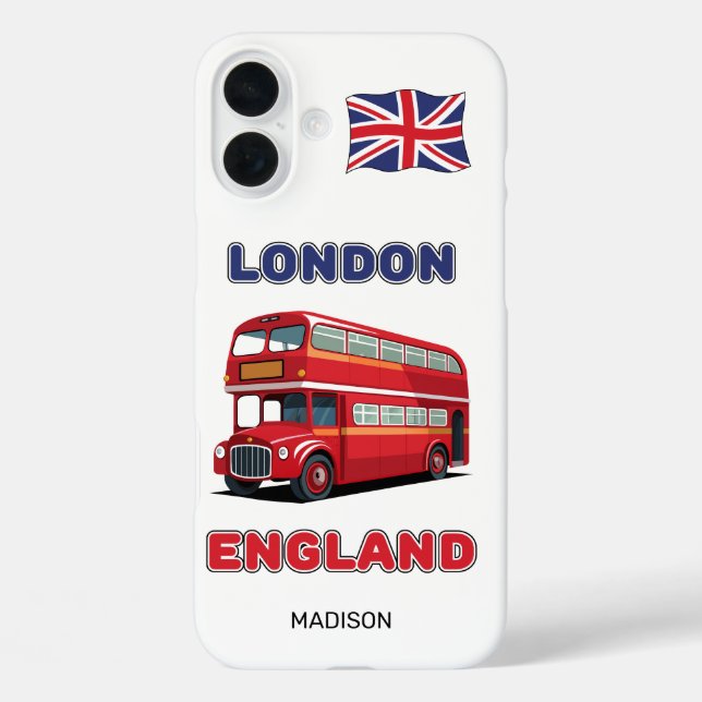 Individuelle Name London England iPhone 16 Plus Hülle (Rückseite)