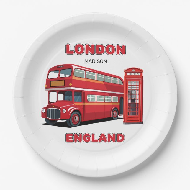 Individuelle Name London England Pappteller (Vorderseite)