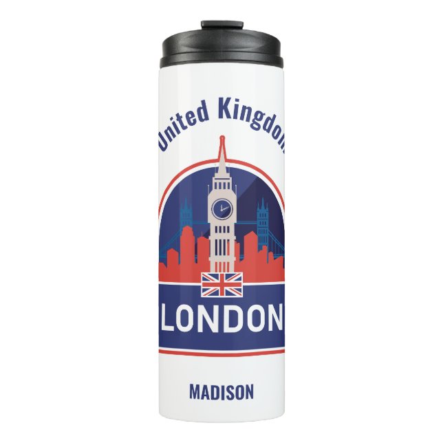 Individuelle Name London Thermosbecher (Vorderseite)