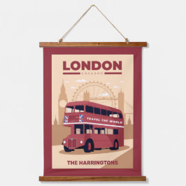 Individuelle Name LONDON Wandteppich Mit Holzrahmen