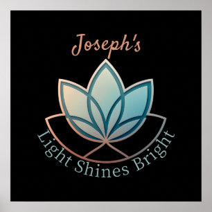 Individuelle Name Lotus - [NAME] Lichtschübe hell Poster