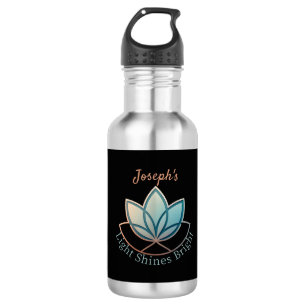 Individuelle Name Lotus - [NAME] Shines hell Edelstahlflasche