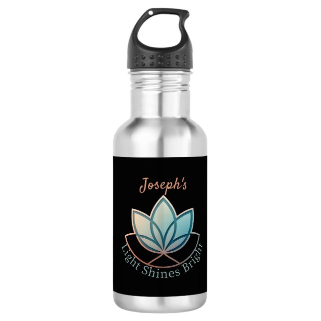 Individuelle Name Lotus - [NAME] Shines hell Edelstahlflasche (Vorderseite)