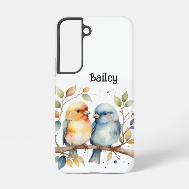 Individuelle Name Lovebirds Naturschutz am Meer Samsung Galaxy Hülle (Rückseite)
