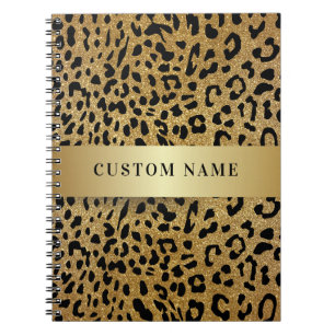 Individuelle Name Luxus Leopard Animal Print Notizblock