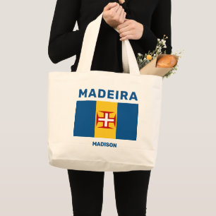 Individuelle Name Madeira Flag Jumbo Stoffbeutel