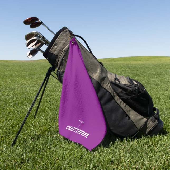 Individuelle Name Magenta Golf Handtuch (Gras)