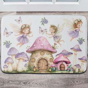 Individuelle Name Magic Fairies Pink Mushrooms Badematte