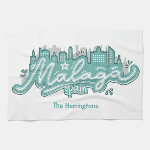 Individuelle Name Malaga Spanien Geschirrtuch
