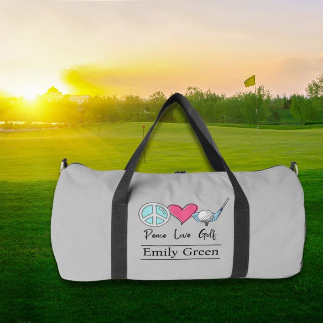 Individuelle Name Mama Liebe Frieden Golfer Duffle Bag (Custom Name Mom Peace Love Golf Woman Golfer Duffle Bag)