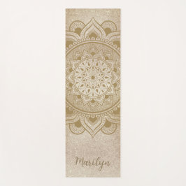 Individuelle Name Mandala Om Gold Glitzer Übung Yogamatte