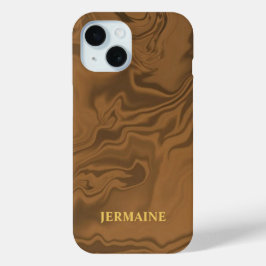 Individuelle Name Marmor braune Textur Case-Mate iPhone Hülle