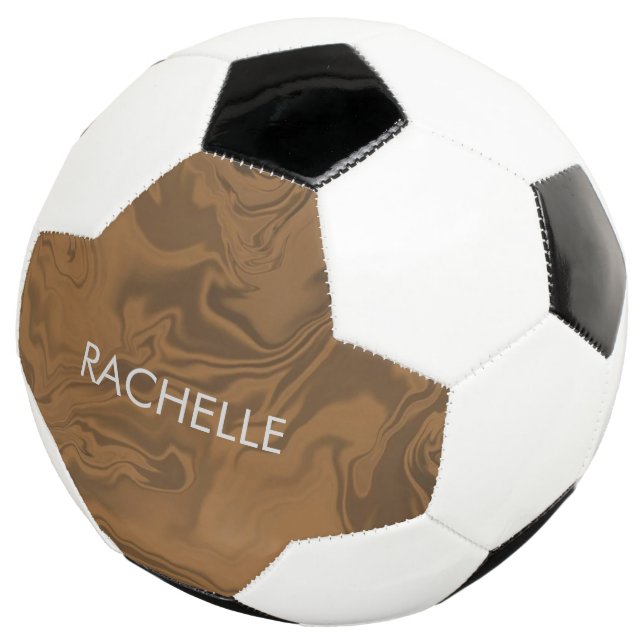 Individuelle Name Marmor braune Textur Fußball (Dreiviertel)