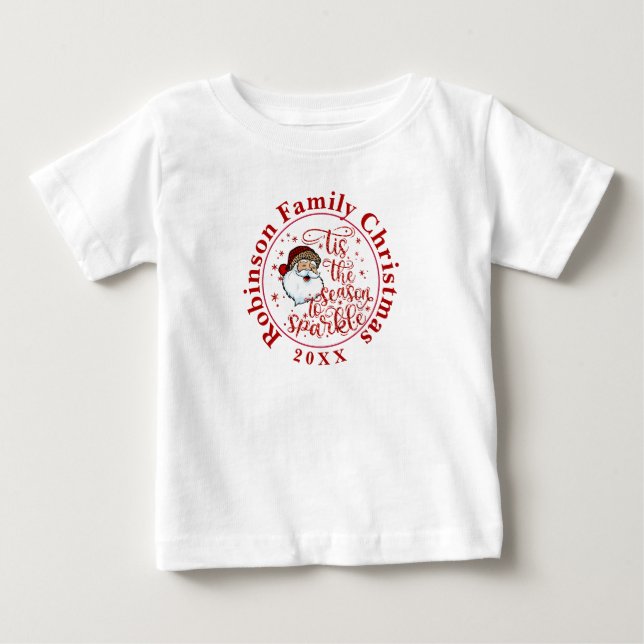 Individuelle Name Matching Family Weihnachten Weih Baby T-shirt (Vorderseite)