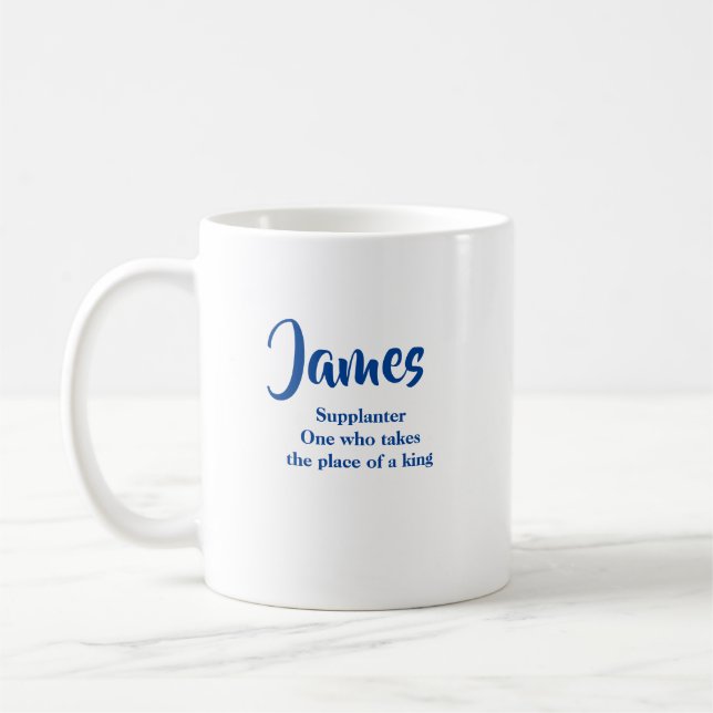Individuelle Name Meaning James Blue Kaffeetasse (Links)