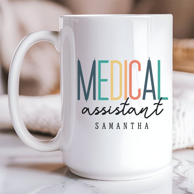 Individuelle Name Medizinische Assistenzärztliche  Kaffeetasse (medical assistant mug, custom name mug, graduation gift mug, personalized medical mug, )